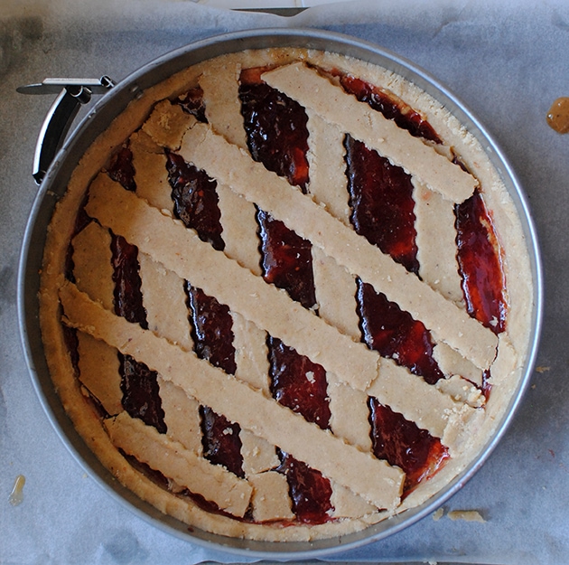 Peanut Butter and Jelly Linzer Torte | Let's Eat Cake