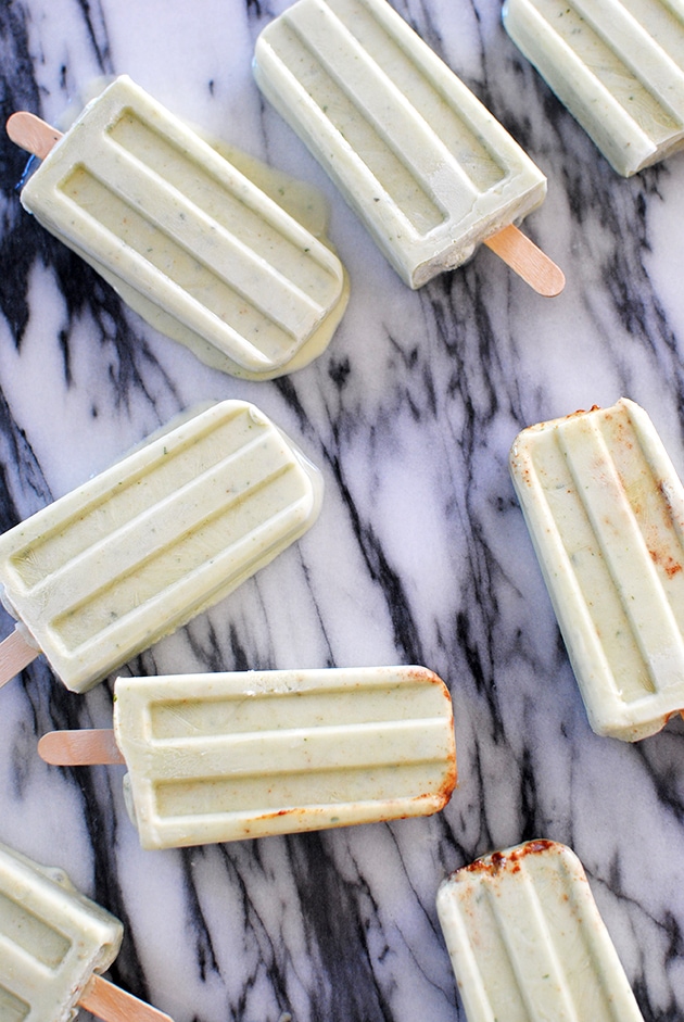 Basil Lime Popsicles | LetsEatCake.com