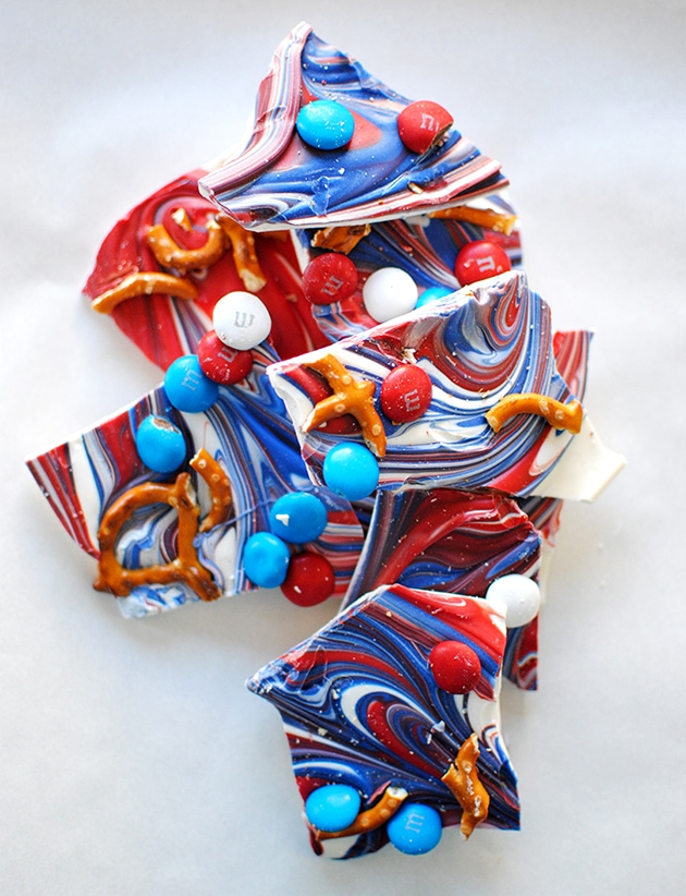 Red White Blue Candy Bark | LetsEatCake.com