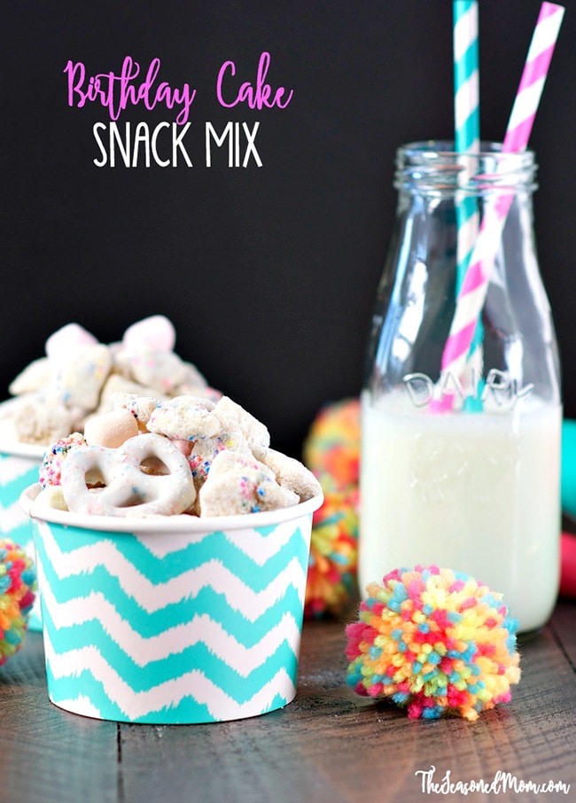 25 Muddy Buddies Recipes - Birthday Cake