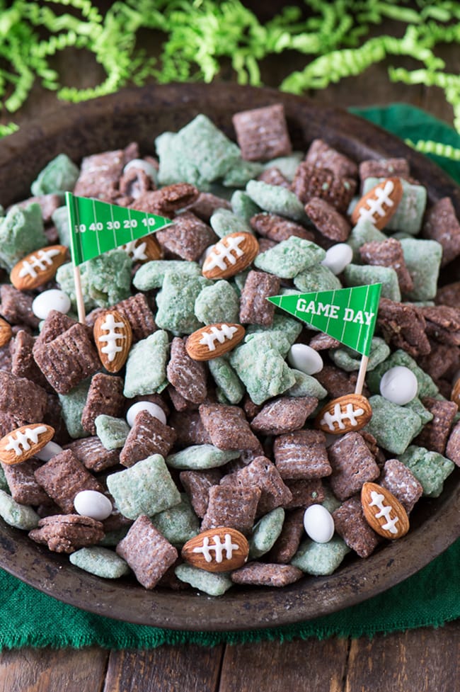 25 Muddy Buddies recipes - Super Bowl football