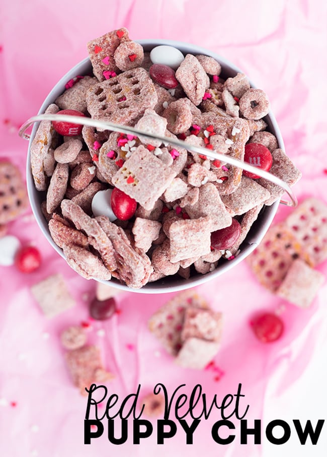 25 Muddy Buddies Recipes - red velvet