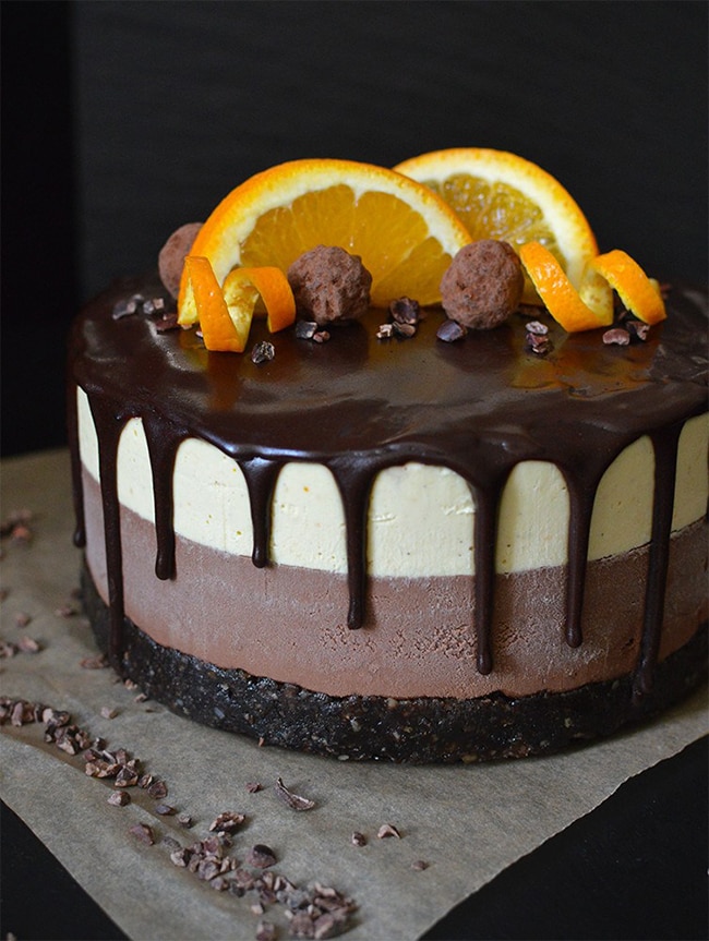 double chocolate orange raw cheesecake