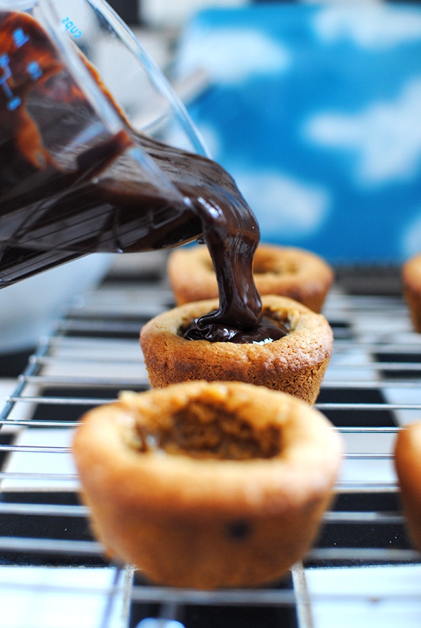 Smores Cookie Cups with Chocolate Ganache