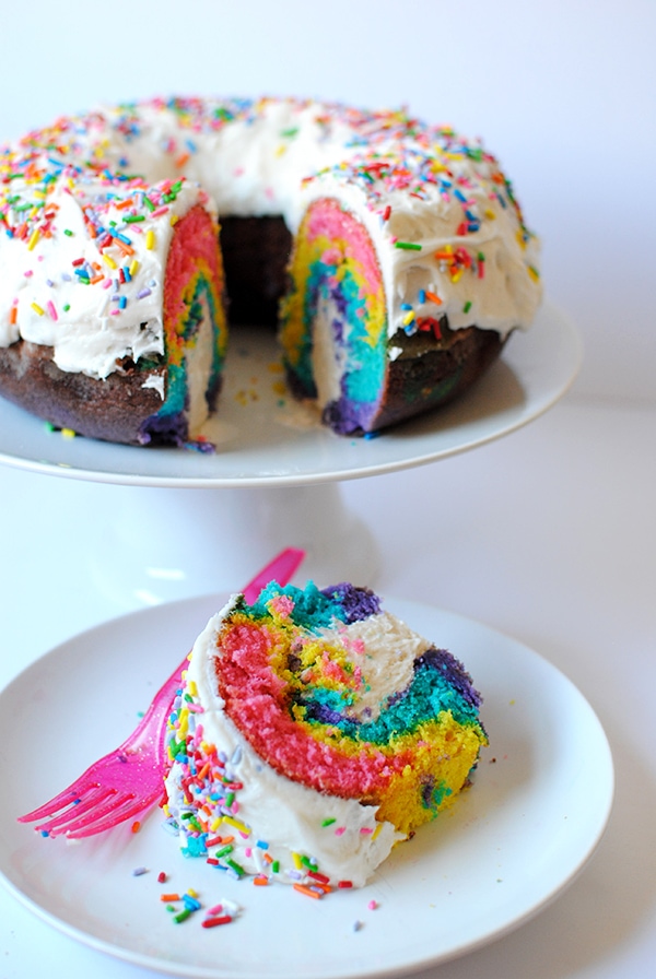 Rainbow Unicorn Cake with Twinkie Filling by Let's Eat Cake