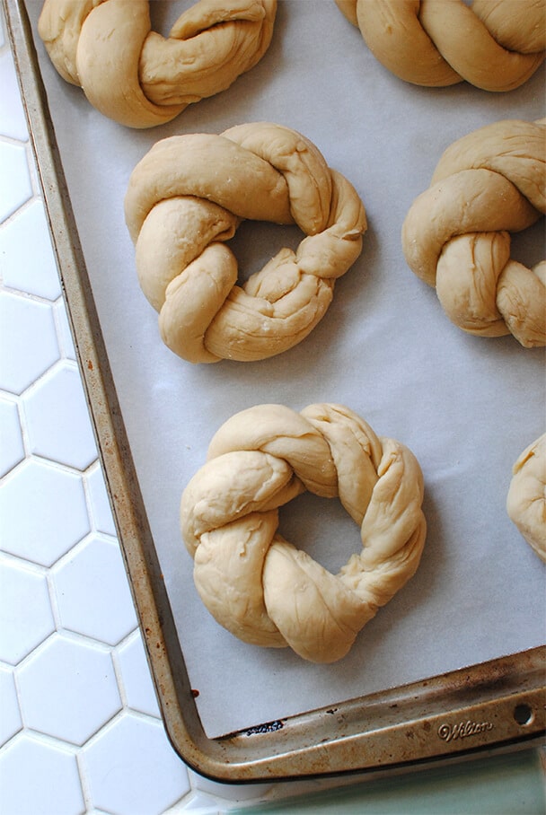 Wreaths of Italian Easter Bread ready to be baked