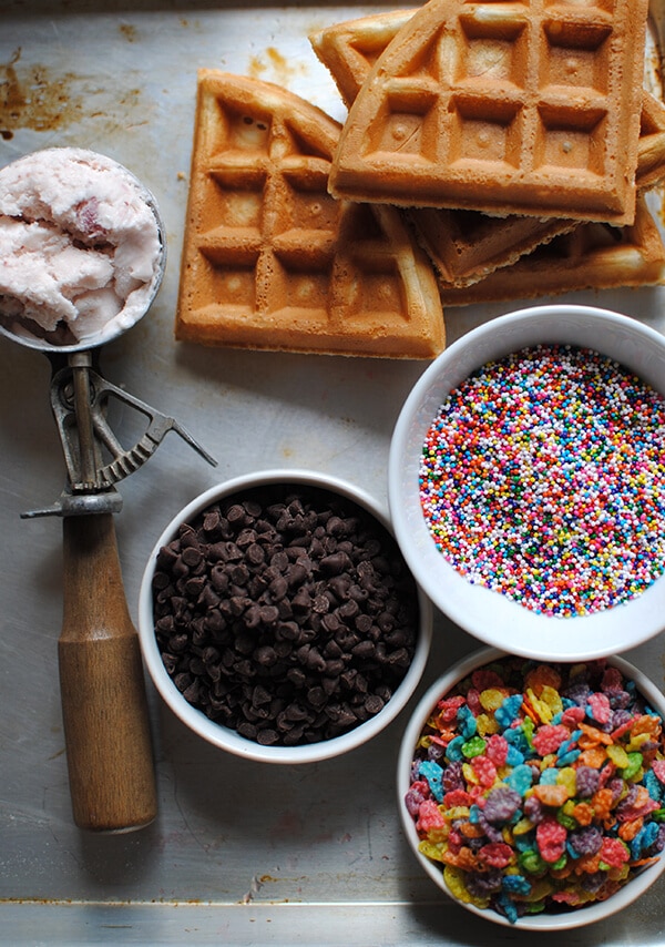 Ice Cream Sundae Bar with Sprinkles and Chocolate Chips