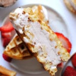 Waffle with Strawberry Ice Cream