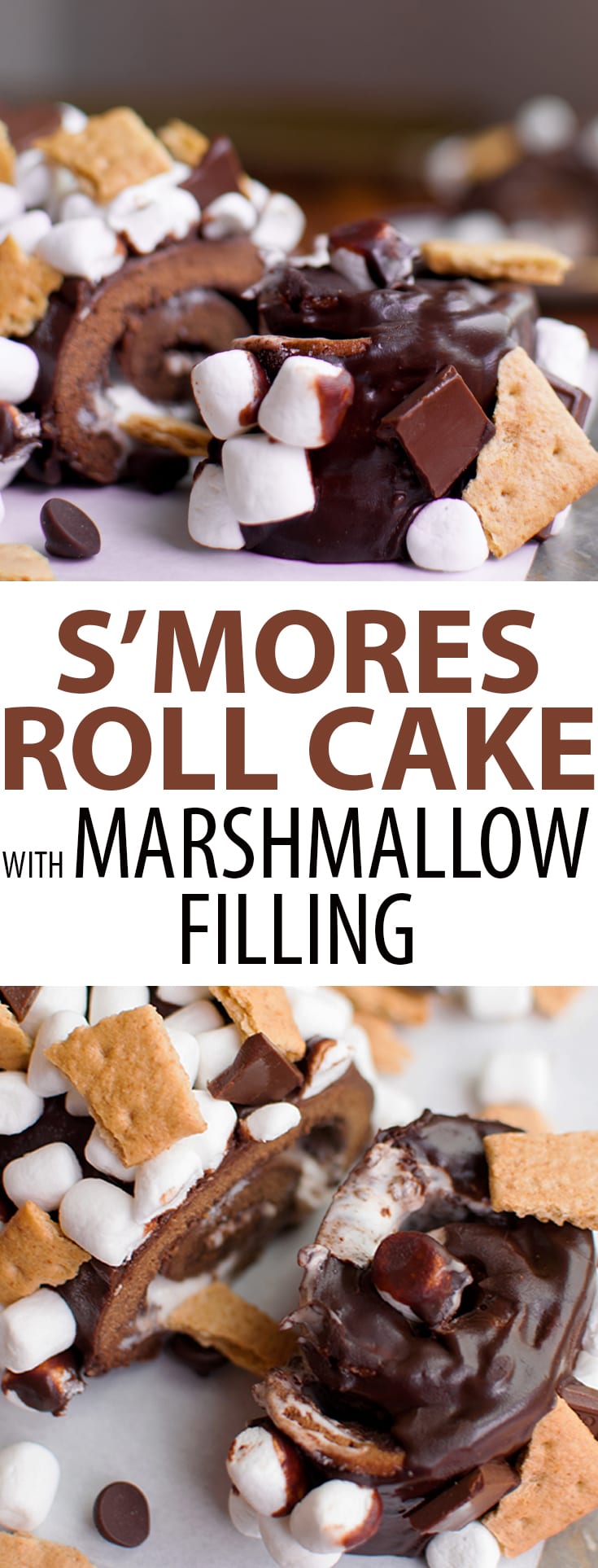 S'mores Cake with Chocolate Ganache, Marshmallow, and Graham Crackers