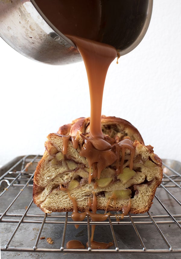 Apple Pie Bread Recipe with Honey Caramel Sauce