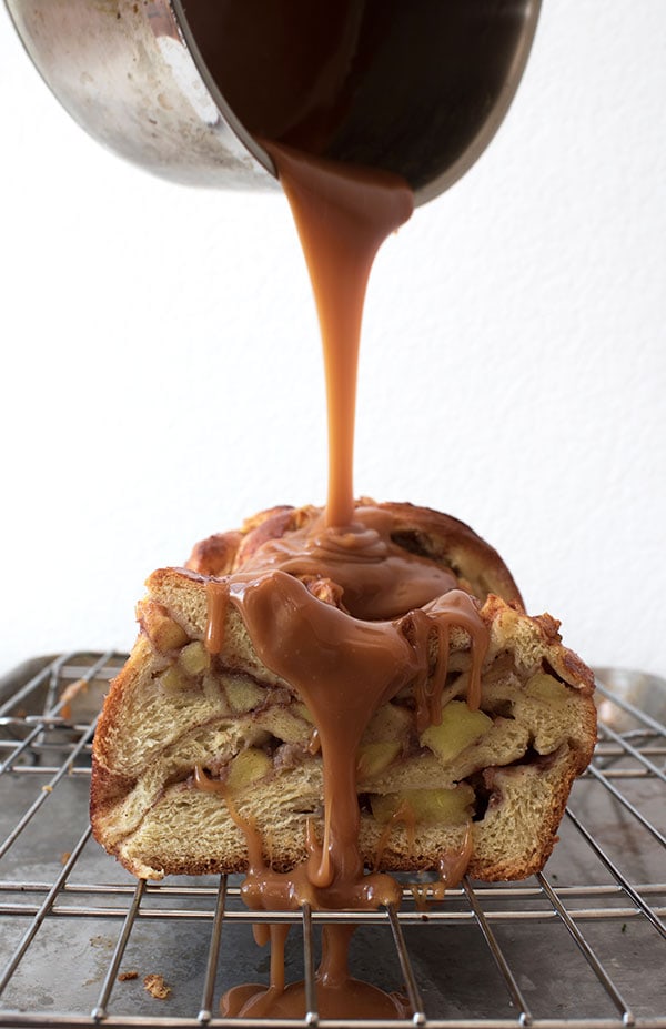 Apple Pie Bread Recipe with Honey Caramel Sauce