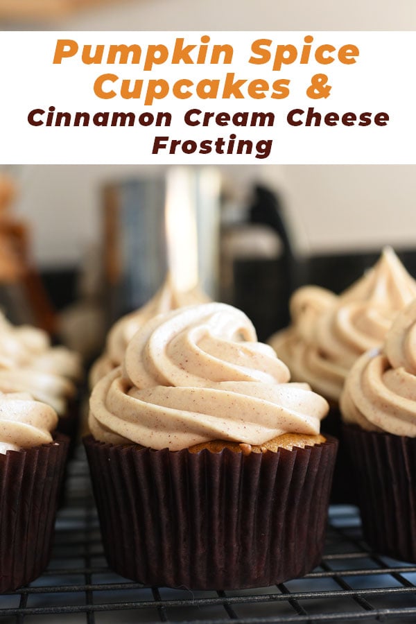 Pumpkin Spice Cupcakes with Cinnamon Cream Cheese Frosting