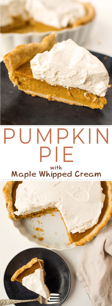 Homemade Pumpkin Pie with Maple Whipped Cream - Let's Eat Cake