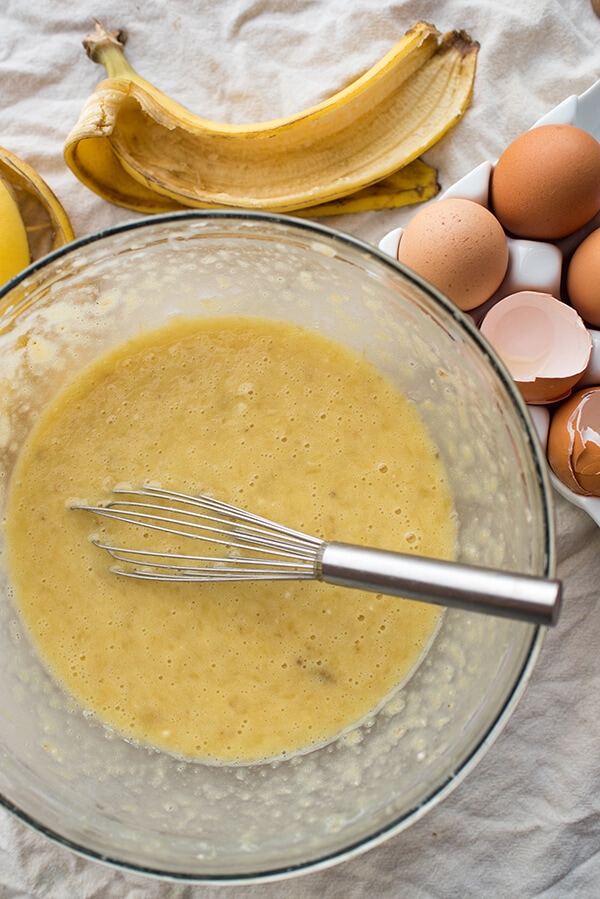 Healthy Banana Bread Batter - wet ingredients