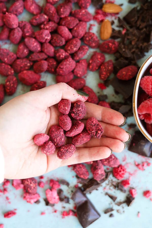 Raspberry Dark Chocolate Almonds