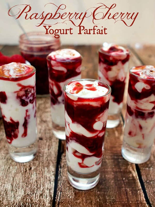 Raspberry and Cherry Yogurt Parfaits