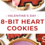 8-Bit Heart Valentine Cookies