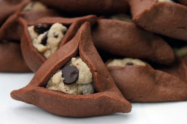 Chocolate Chip Cookie Dough Hamantaschen by With Love and Cupcakes