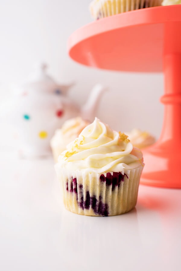 Lemon Blueberry Cupcakes with Lemon Cream Cheese Frosting