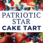 Star Shaped Cream Tart Cake in Red White and Blue