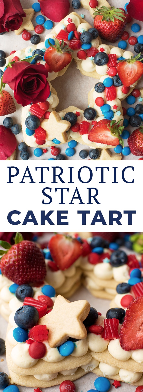 Star Shaped Cream Tart Cake in Red White and Blue