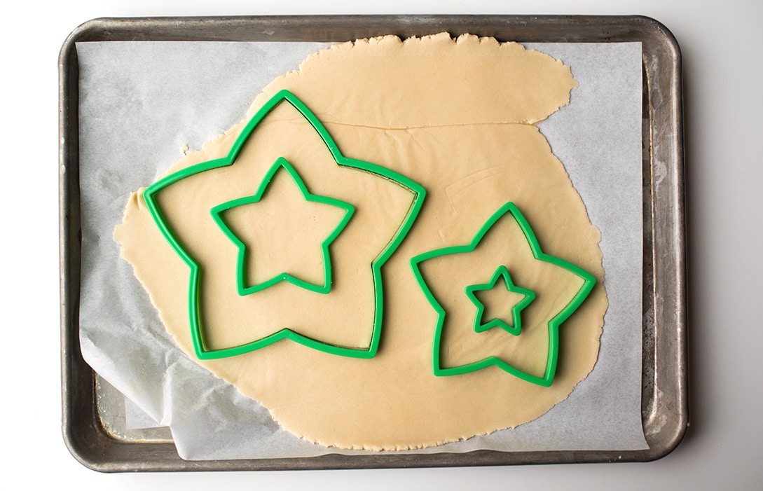 Sugar cookie dough for star shaped cream tart cake