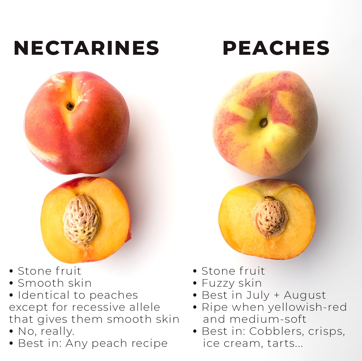 Nectarines vs Peaches comparison