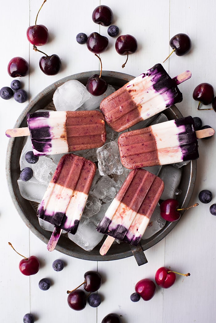 Red White and Blue Popsicles on a plate