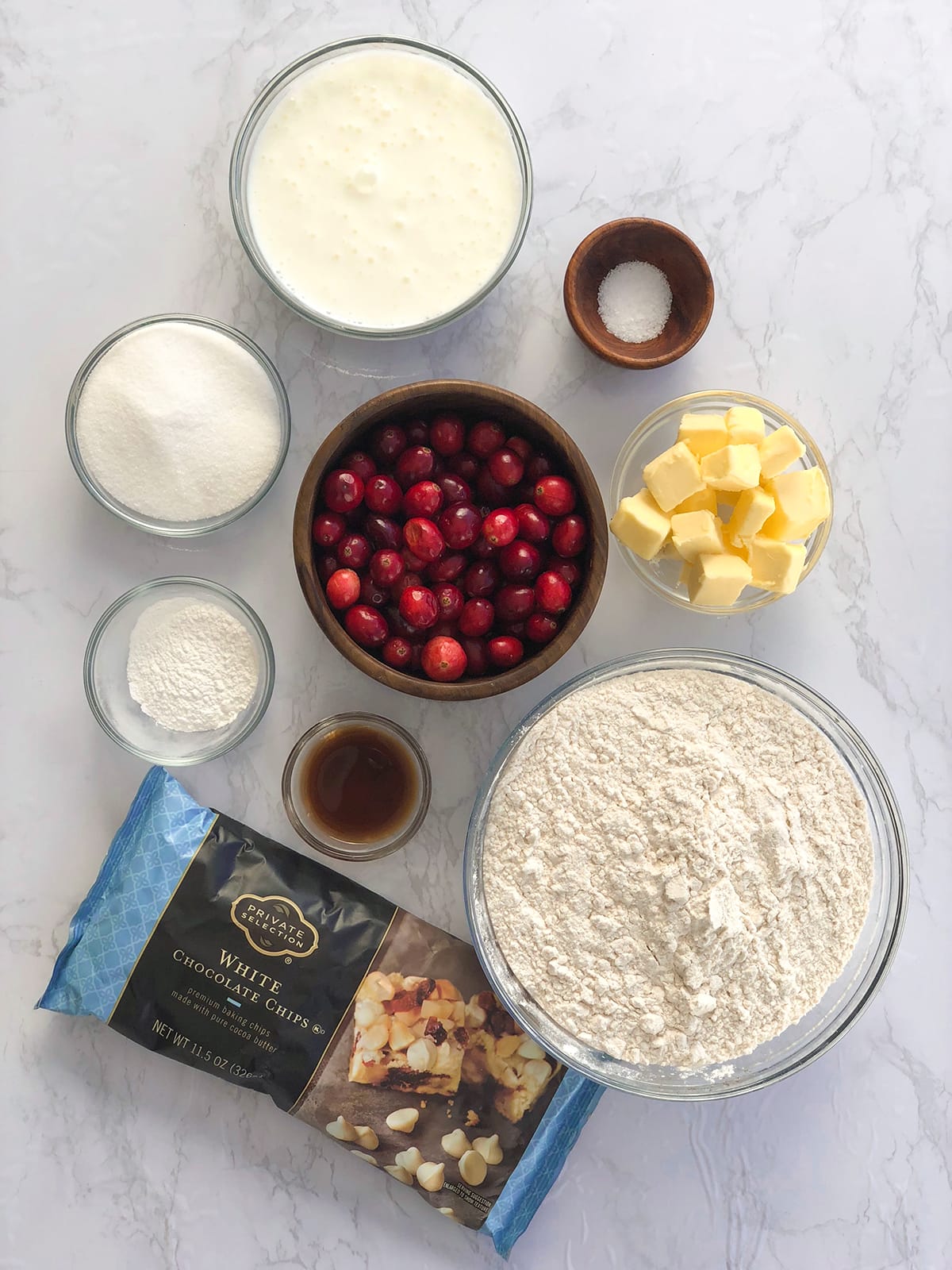 Cranberry White Chocolate Scone Ingredients