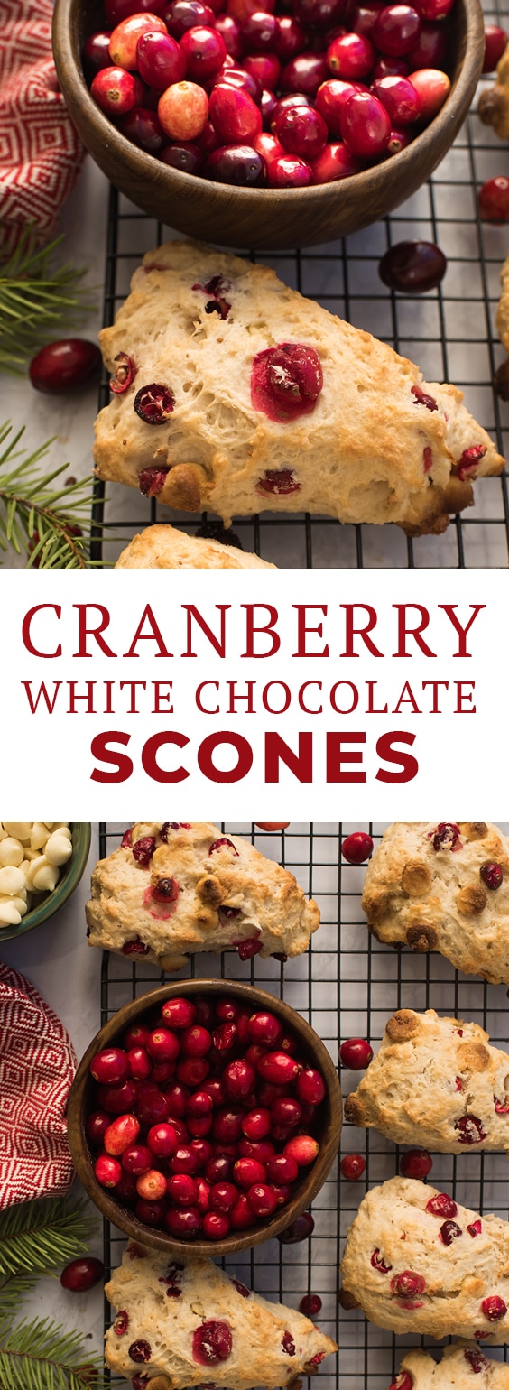 This easy scones recipe for Cranberry White Chocolate Scones requires just one bowl and can be on your table in 30 minutes! Get the recipe and find all of the ingredients - including fresh cranberries - at your local Ralphs, part of the Kroger Family of Stores. #sponsored #lovemyralphs #ralphs #kroger #cranberries #scones #sconerecipe #easyscones #food