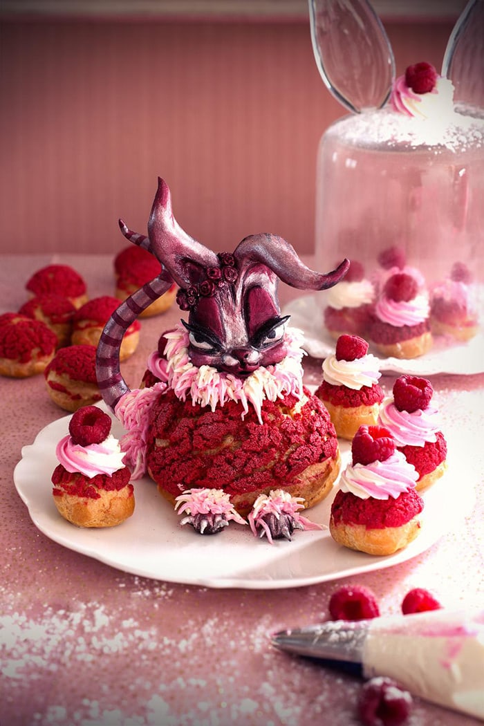 La Chateleine Creepy Halloween Cakes and Desserts - Raspbunny Cream Puffs