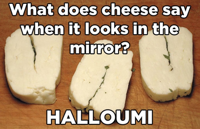 cheese puns - halloumi