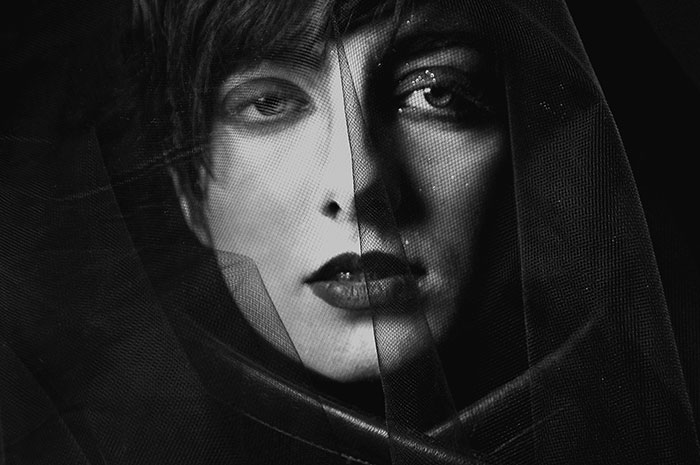 how to take your own passport photos - artsy black and white portrait photo