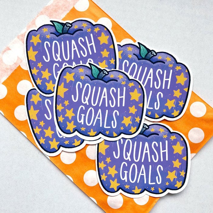 purple squash goals sticker