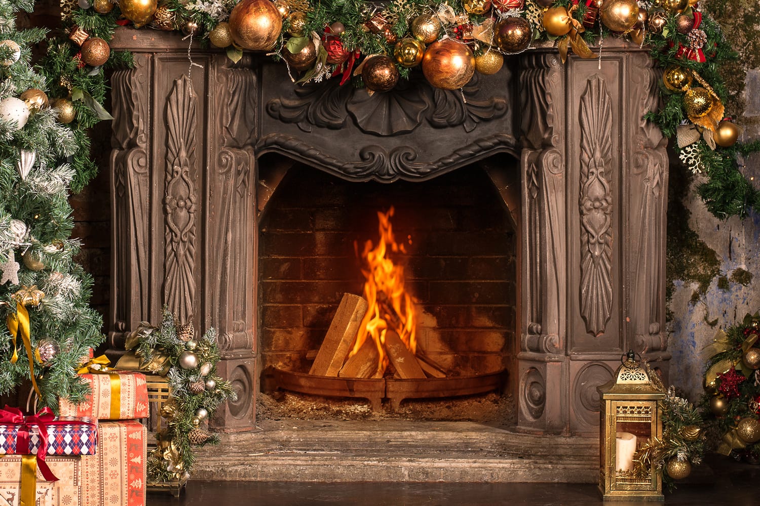 Christmas Fireplace Yule Log - Fireplace World