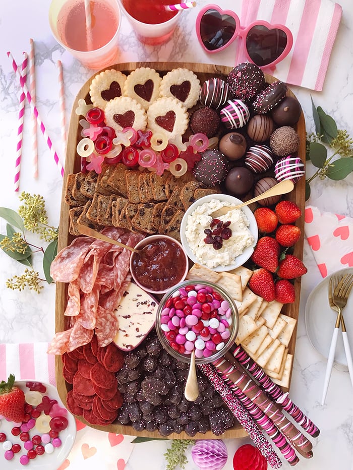 dessert charcuterie board - Valentine's Day