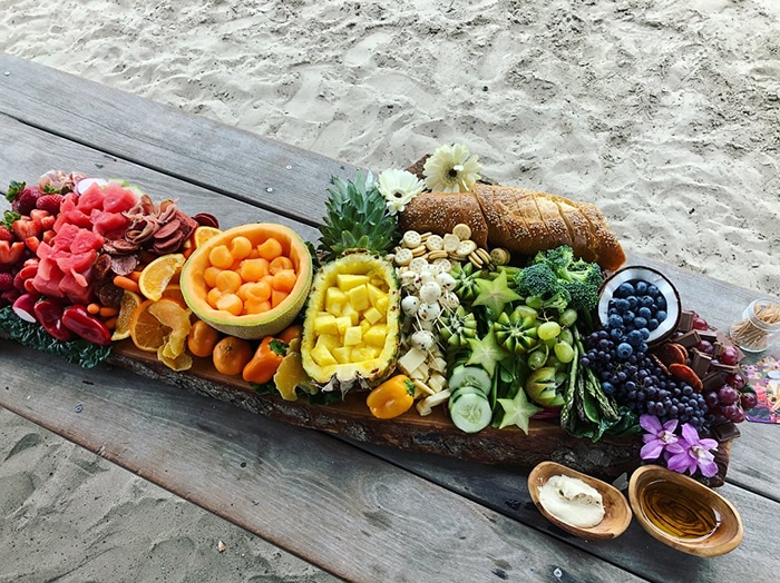 dessert charcuterie board - healthy rainbow fruits