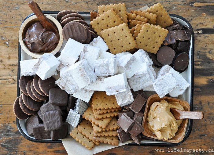 dessert charcuterie - Smores board