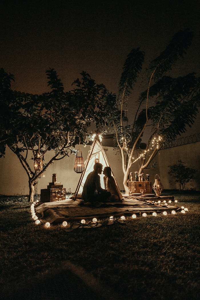 Common Sexual Fantasies - two people in romantic outdoor backyard setting