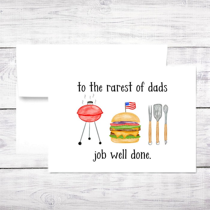 BBQ Puns - Rarest of Dad's Father's Day Card