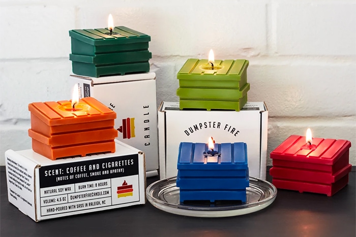 Dumpster Fire Candles