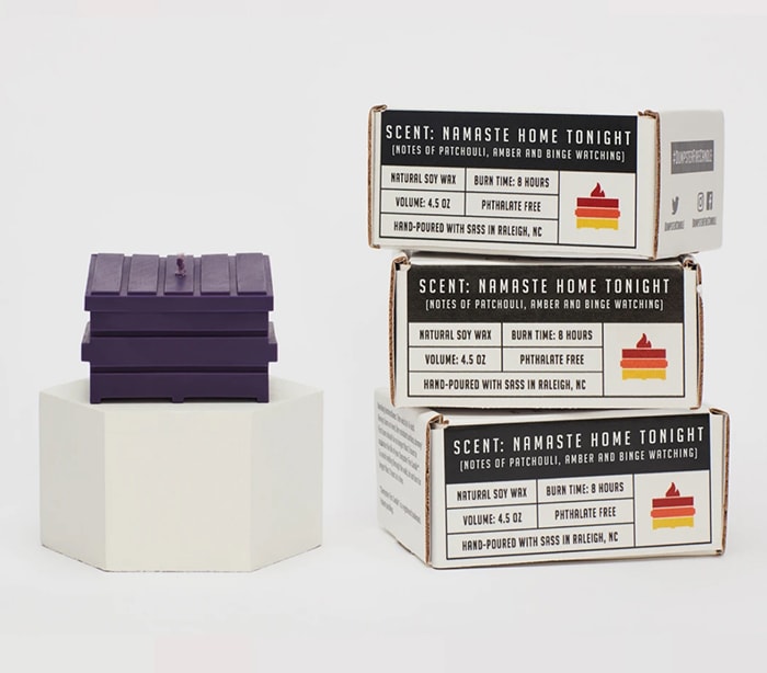 Dumpster Fire Candles - purple namaste home tonight