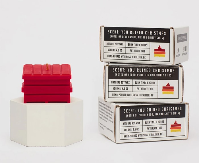 Dumpster Fire Candles - red you ruined christmas