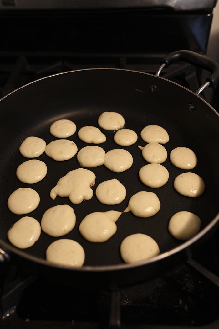 Pancake Cereal - Cooking in Nonstick Pan