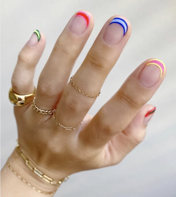French Tip Pride Nails