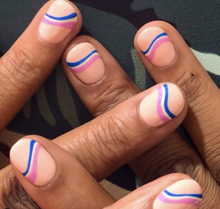 Trans Pride Nails