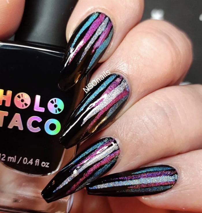 Trans Pride Nails with Glitter