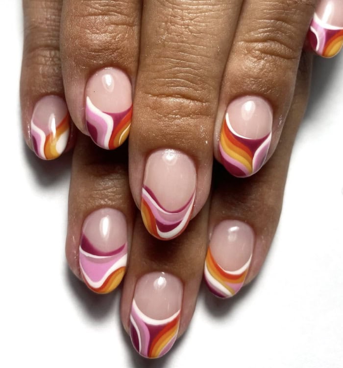 Lesbian Pride Nails