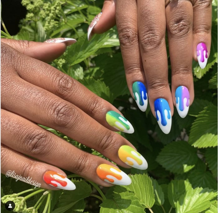 Paint Drip Pride Nails