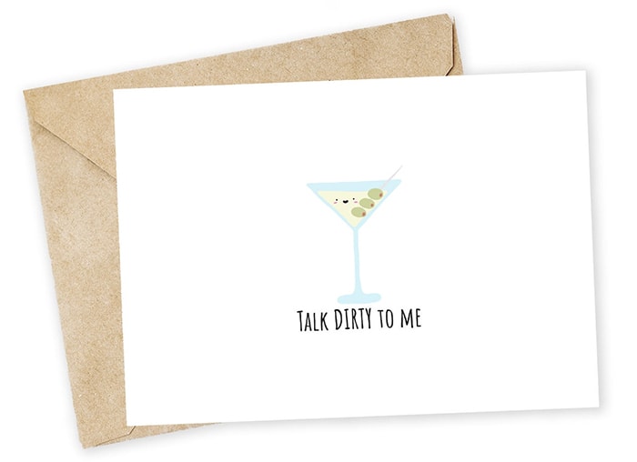 Alcohol Puns - Talk Dirty to Me Martini